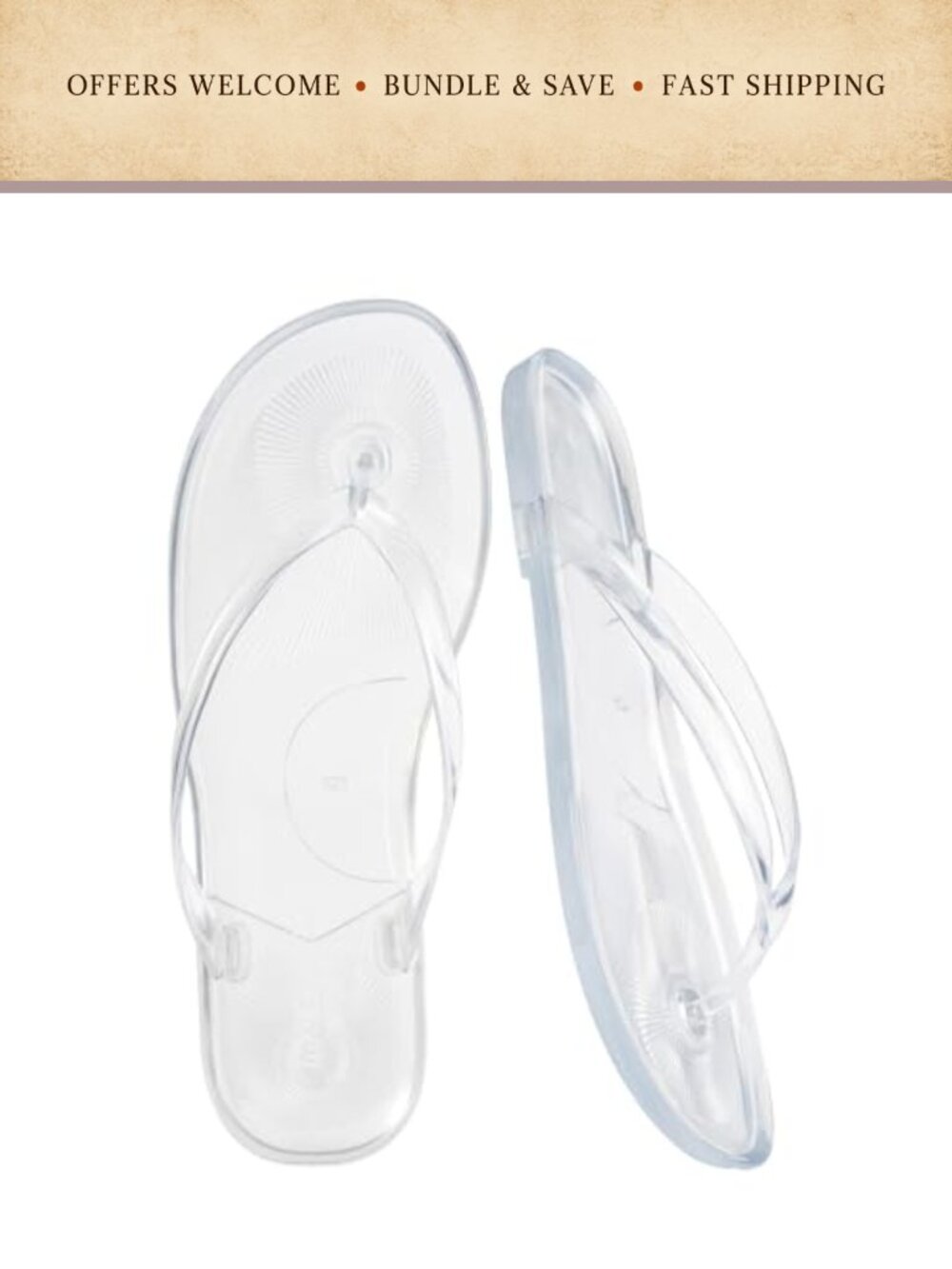 Womens Jelly Flip Flops Soft Flexible Thong Sandals Waterproof Non Slip PVC